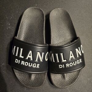 Milano Di Rouge Black Slide Sandals